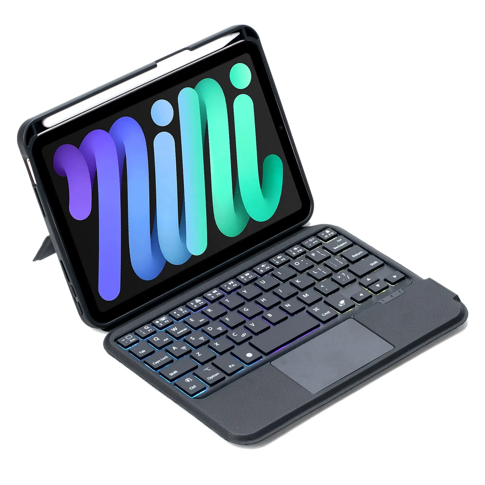 Kostenlose rotierende Smart Keyboard Track pad Tastatur mit Hintergrund beleuchtung für iPad Mini 6 8,3 Zoll