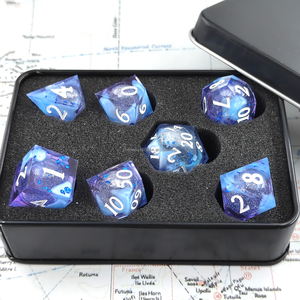 Dungeons &amp; Dragons Clear Glitter Polyhedral Resin <strong>Dice</strong> DND RPG 7 Board Game <strong>Dice</strong> Styles Per <strong>Set</strong> Pieces Colorful <strong>Colors</strong> Liquid Fl - Product Image 2