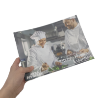 Pelana-dijahit atau distaples 29*21CM kustom Soft Cover buku Menu buku cetak