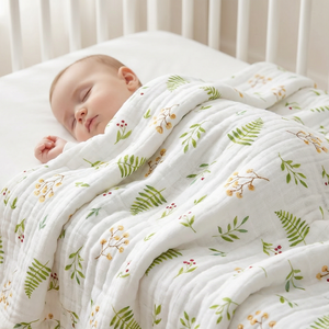 Edredón de Bebé Personalizado Multicapa 70% Bambú 30% Algodón, Manta de Muselina Suave y Absorbente para Recién Nacido con Impresión Digital - Product Image 1