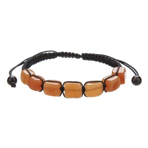 Bracciale con perline quadrate in cristallo naturale da 10 mm, fatto a mano, con catena regolabile in corda intrecciata, ametista, occhio di tigre, avventurina. - Product Image 5