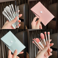 Hochwertiger Holzgriff Synthetic Private Label Anfänger Mini Makeup Brush 8 Stück Pink Cosmetic Brush Set