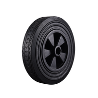 Roue pivotante simple VIMA en fer de 8 pouces (200 mm) en caoutchouc PP, capacité 210 kg, pour poubelle et bac à déchets