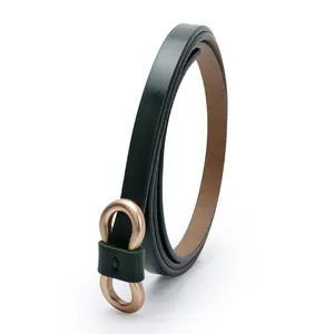 Elegant ladies fashion high quality leather belt sweat belt for dress thin buckle waist dress belt