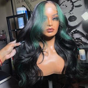 Perruque Ombrée Verte <span class=keywords><strong>Cheveux</strong></span> Vietnamiens en Gros Chevelure Humaine Vierge Brute Ondulée Perruques Brésiliens Hd Lace Frontal pour Femmes Noires - Product Image 5
