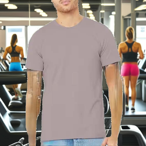 T-shirt de sport en coton pour homme grande taille, coupe ample, manches courtes, respirant, imprimé, ourlet fendu, 180 grammes, tissé, vierge - Product Image 2