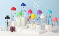 Bouteille d'eau colorée portable 550ml de haute qualité avec corde