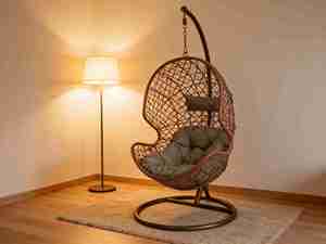 Fauteuil suspendu en <span class=keywords><strong>rotin</strong></span> à siège unique, best-seller, avec support en métal, <span class=keywords><strong>pour</strong></span> jardin, intérieur et extérieur, fauteuil œuf - Product Image 2