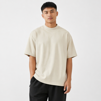 T-shirt vierge en jersey de coton 280 g/m² pour homme, coupe droite, épaules tombantes, style streetwear, imprimé numérique uni, personnalisable