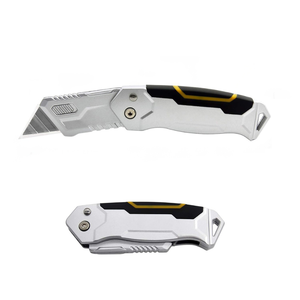 Cuchillo Utilitario de Hoja Fija de Alta Calidad 521001, Hoja SK5, Cambio Rápido con Botón, Mango de Aleación de Zinc Plateado, Personalizado OEM, para Corte DIY - Product Image 1