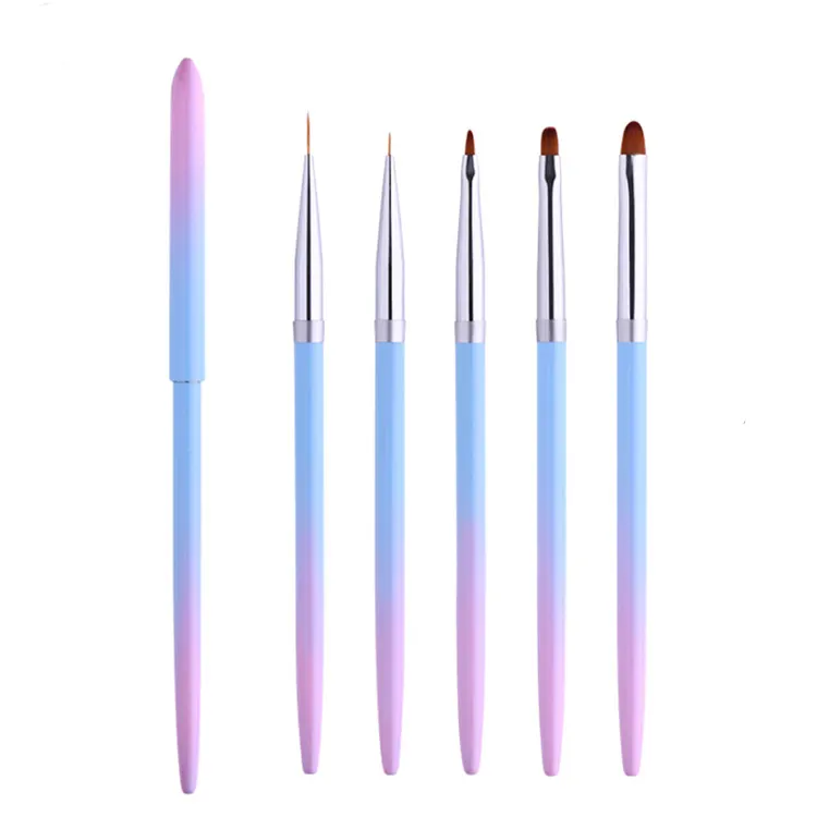 Passen Sie Private Label Nail Art Brushes Set, Design Pen Mal werkzeuge mit Acryl Nail Brush Builder Gel Brush Nail Liner an