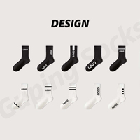 Chaussettes ras du cou en pur coton de haute qualité pour hommes, chaussettes athlétiques respirantes avec logo personnalisé, antidérapantes, couleurs unies, bas du corps