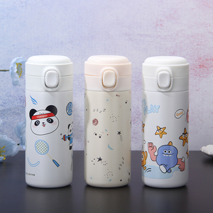 定制标志便携式真空绝缘不锈钢水瓶手压式大容量所有户外野营 - Product Image 2