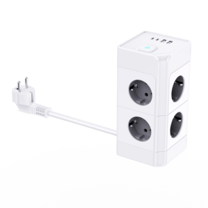 New Tower Socket 4/8/12 Outlets Sockets 2m Cord Power Strip EU with 17W 2 USB C Power Strip and Surge Protector <b>Plug</b> Extender KC - Product Image 1