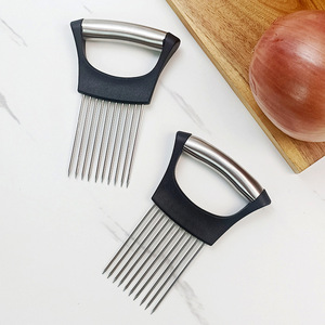 Wholesale Manual Stainless Steel Onion Slicer Metal Material <b>Fruit</b> <b>Vegetable</b> Fixer Meat Tenderizer Cutter <b>Tool</b> for Rings Needles - Product Image 1