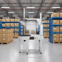 Machine d'emballage semi-automatique électrique DBC800S pour film étirable LLDPE pour cartons avec plaque supérieure cylindrique