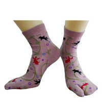 Offres Spéciales 2025 chaussettes Tabi à deux orteils roses à la mode japonaise personnalisée avec motif de poisson