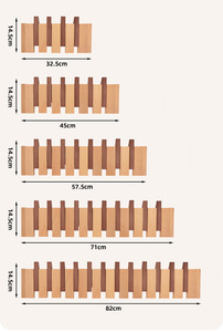 Appendiabiti <span class=keywords><strong>NFS</strong></span> a Parete Stile Moderno a Pianoforte in Legno Massello Senza Foratura per Ingresso Casa Corridoio Uso Dietro Porta - Product Image 6
