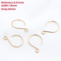 Crochets de boucles d'oreilles en fil de 14K Gold Filled, unis ou scintillants, en forme de point d'interrogation, pour femmes, accessoires de fabrication de bijoux DIY pour boucles d'oreilles permanentes