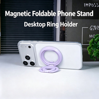 Nouveau support de téléphone magnétique pliable à trois boucles, léger, tendance, en métal, pour smartphone, cadeau