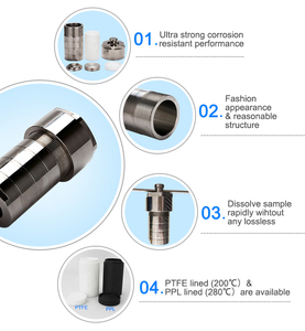 10ml 25ml 30ml 50ml 100ml 150ml 200ml 250ml 300ml 400ml 500ml réacteur hydrothermal réacteur de synthèse hydrothermale avec PTFE - Product Image 5