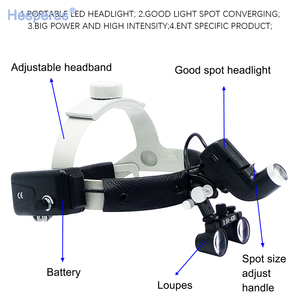 2,5x/3,5x Tandheelkundige Vergrootglas Loepen Met 5W Focusserende Koplamp Zwart/Wit Led Chirurgische Loepen Tandheelkundige Laboratoriumapparatuur - Product Image 3