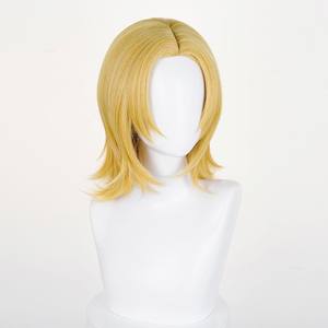 Venta al por mayor Steel Ball Run peluca Cosplay 35cm corto Rubio JoJo's Bizarre Adventure <span class=keywords><strong>Anime</strong></span> FIESTA DE Halloween Peluca de pelo sintético - Product Image 3