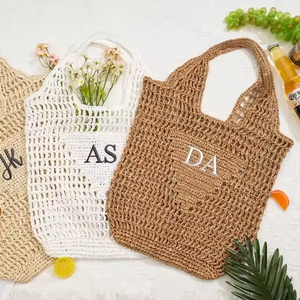Bolso de Mano Versátil de Paja para Playa, Viajes y Fiestas con <span class=keywords><strong>Iniciales</strong></span> Personalizadas, Bolso Tote Reutilizable Ecológico - Product Image 5