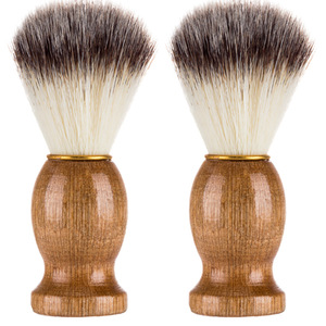 Wanmei – brosse à barbe avec manche en bois, poils en nylon, outil de toilettage Portable pour hommes, soins de la barbe - Product Image 2