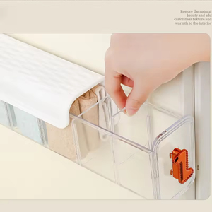 Boîte <span class=keywords><strong>de</strong></span> rangement multifonctionnelle en plastique transparent pour sous-vêtements <span class=keywords><strong>Organisateur</strong></span> <span class=keywords><strong>de</strong></span> <span class=keywords><strong>porte</strong></span> d'armoire rectangulaire mural - Product Image 3