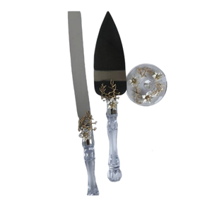 Couteau à gâteau de mariage et ensemble de serveur spatule à crêpes avec bord dentelé outil de cuisson de cuisine - Product Image 3