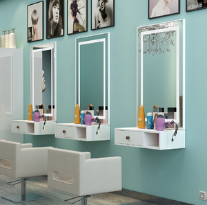 Barbershop Mirror <b>Desk</b> Hair Salon Special Wall Mounted Hair Mirror <b>Simple</b> European Style Hair Cutting Mirror - Product Image 2