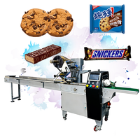 Machine d'emballage horizontale automatique pour biscuits et gâteaux, modèle 350, avec alimentation numérique par film plastique et fonction d'extraction des fumées