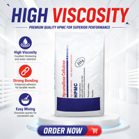 HPMC Hydroxyéthylméthylcellulose Agent épaississant adhésif industriel haute viscosité 200000 Adhésif pour carrelage 25kg/sac Poudre blanche