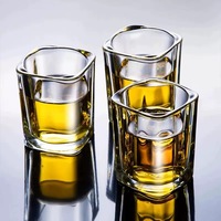 Vasos de Cristal sin Plomo al por Mayor, Estilo Clásico Moderno, Mini Vaso Resistente, Personalizable con Logotipo, Decoración Láser, para Bar en Casa