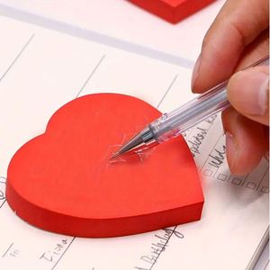 4 Pcs Multiple Styles <b>Pink</b> Heart-Shaped Sticky Note Sets Self-Adhesive Memo Pads Romantic Office Stationery Valentines <b>Gift</b> - Product Image 5