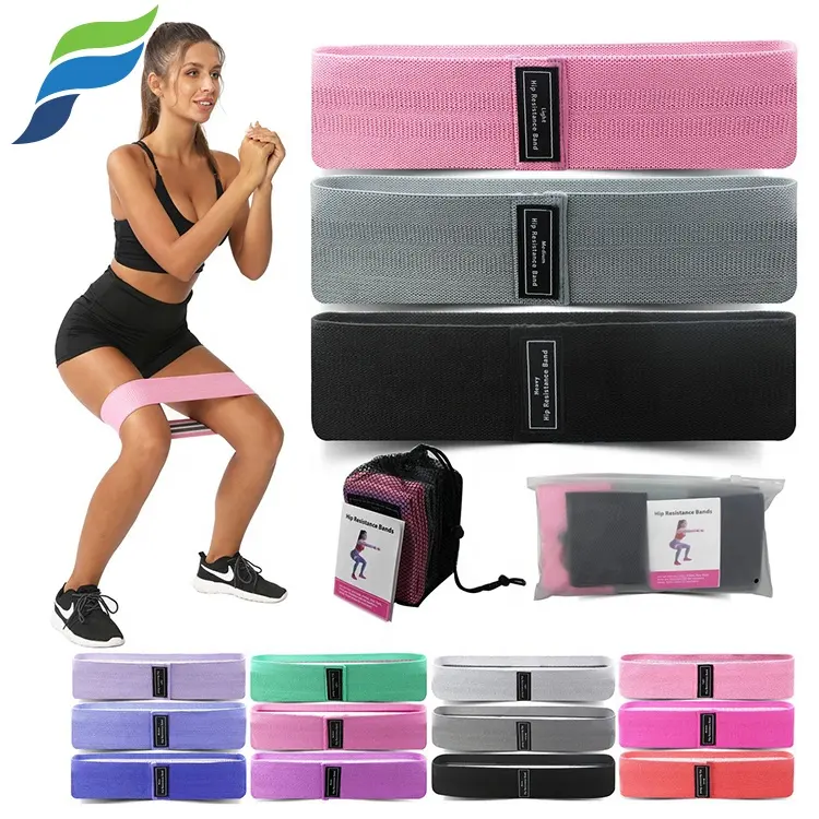 YETFUL Offre Spéciale tissu coton butin hanche cercle résistance équipement de fitness violet glute élastique exercice bande personnalisée