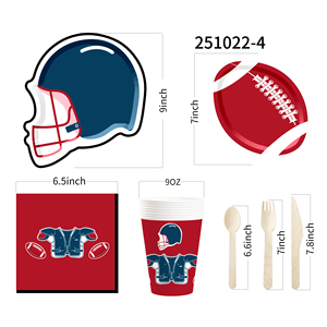 DAMAI Super Bowl Fútbol Americano Platos de Papel para Niños, Servilletas, Mantel, Artículos para Fiestas, Juegos de Vajilla para Fiestas - Product Image 5