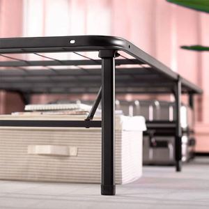 Base de Cama Plegable de Metal con Marco Suave, Estilo Japonés Moderno, Antiguo y Vintage, Tamaño King - Product Image 5