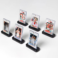 Présentoirs noirs magnétiques pour cartes, avec accès pratique, pour boîtes de rangement de cartes gradées en carton