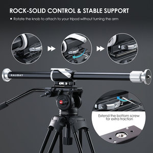 Bras d'extension pour trépied RAUBAY, bras fixe horizontal pour la photographie aérienne et de dessus, en aluminium robuste - Product Image 3