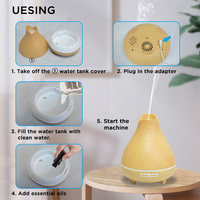 Diffuseur d'huiles essentielles HONETIAN 300 ml à bouton tactile blanc, humidificateur ultrasonique silencieux <36 dB avec fonction de minuterie pour usage domestique