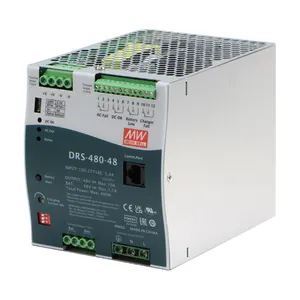 Meanwell-fuente de alimentación de seguridad, DRS-480-48, 480W, 48V, 24V, 36V, CA/CC, tipo carril DIN