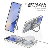 Funda Plegable de Lujo 360 para Samsung Galaxy Z Flip 8 7 6 5 °   Soporte Giratorio Magnético para Coche con Bisagra y Funda Protectora Antigolpes de Cobertura Total