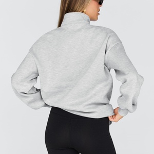 <b>Quarter</b> <b>Zip</b> Winter <b>Women's</b> Embroidery Printed Anti-Wrinkle Breathable Casual Oversized Fleece <b>Sweatshirt</b> Long Sleeve - Product Image 6