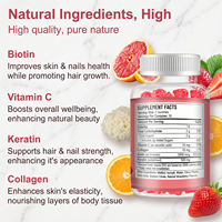 Gummies de biotine en marque blanche OEM 2500mcg avec collagène, kératine et vitamines 200g – Complément beauté pour cheveux, peau et ongles pour femmes