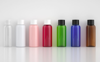 Bouteille de lotion rechargeable en PET de 50 ml avec logo personnalisé imprimé, bouchon rotatif ordinaire, bouchon intérieur, emballage cosmétique de voyage