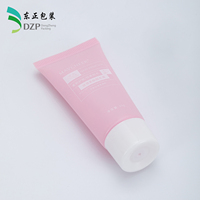 Tube souple cosmétique rose en PE vide 30-80ml avec bouchon à vis blanc 30mm, emballage brillant à presser pour crème dépilatoire et soins de la peau