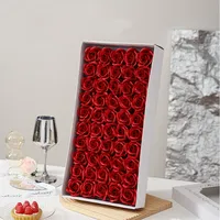 Têtes de roses artificielles premium à 3 couches, 50 pièces par boîte, roses artificielles délicates, fournitures florales DIY pour mariage, coffret cadeau Saint-Valentin
