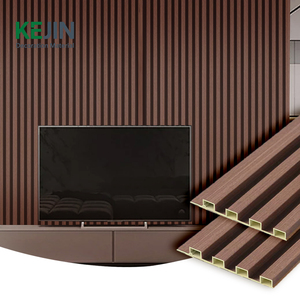 Revestimiento de Pared WPC con Diseño Moderno, Resistente al Fuego y al Agua, Efecto 3D, Ondulado, Panel de Rejilla de Madera y Plástico Compuesto, PVC para Interiores - Product Image 4